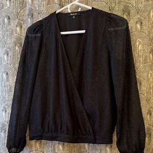 ✨Madewell Black Sheer Blouse